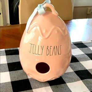 Rae Dunn pink “Jelly Beans” egg shaped birdhouse